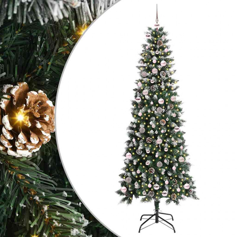 Sztuczna choinka z podstawą Zielony 240 cm PVC, plastik i stal