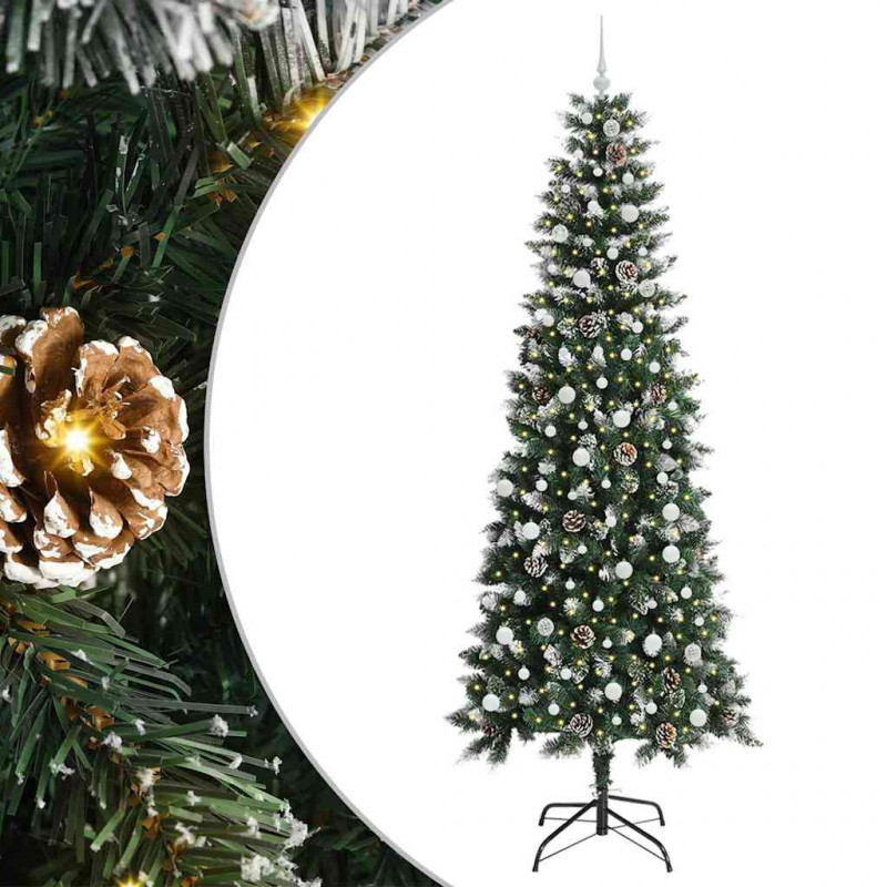 Sztuczna choinka z podstawą Zielony 240 cm PVC, plastik i stal