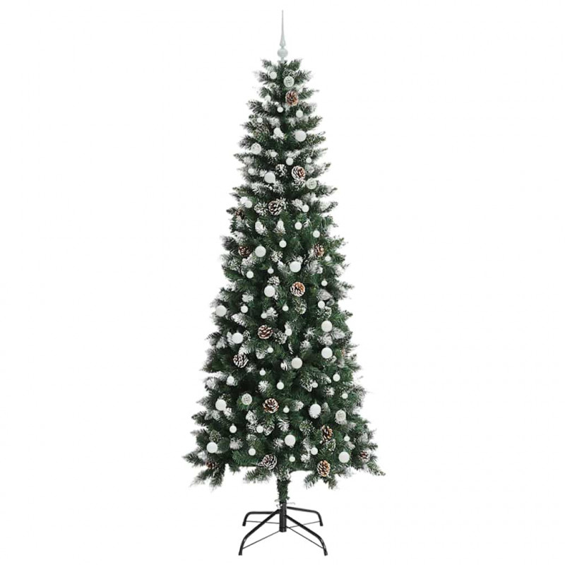 Sztuczna choinka z podstawą Zielony 240 cm PVC, plastik i stal