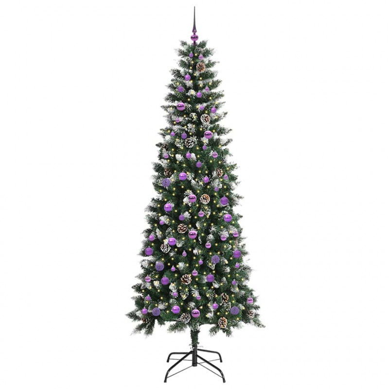 Sztuczna choinka z podstawą Zielony 240 cm PVC, plastik i stal
