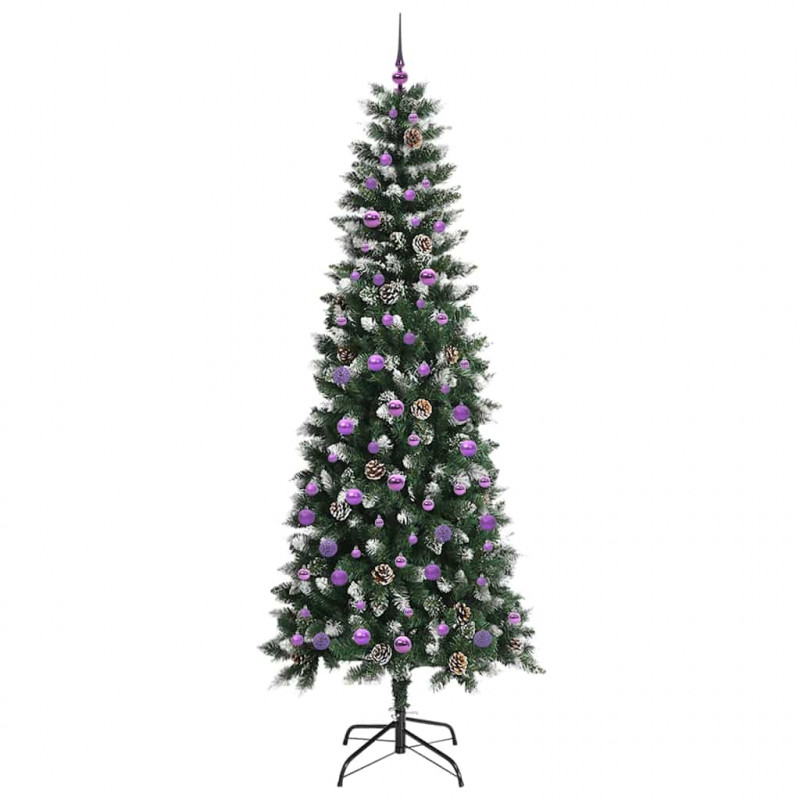 Sztuczna choinka z podstawą Zielony 240 cm PVC, plastik i stal