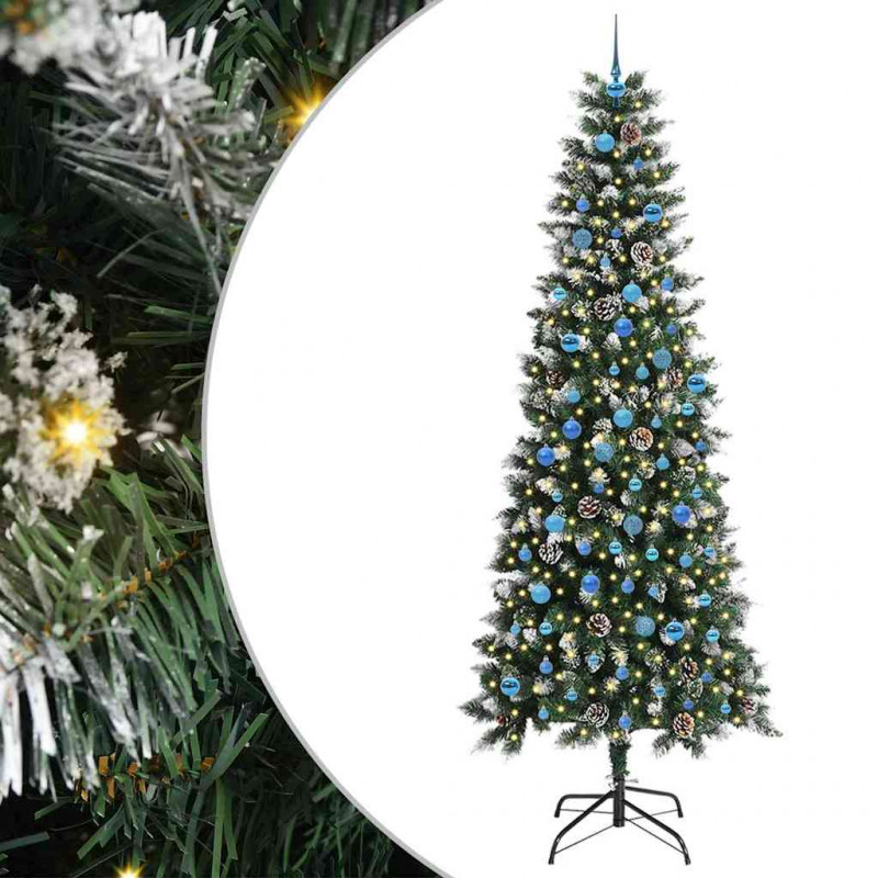 Sztuczna choinka z podstawą Zielony 240 cm PVC, plastik i stal