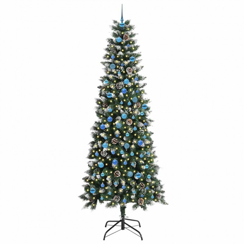 Sztuczna choinka z podstawą Zielony 240 cm PVC, plastik i stal