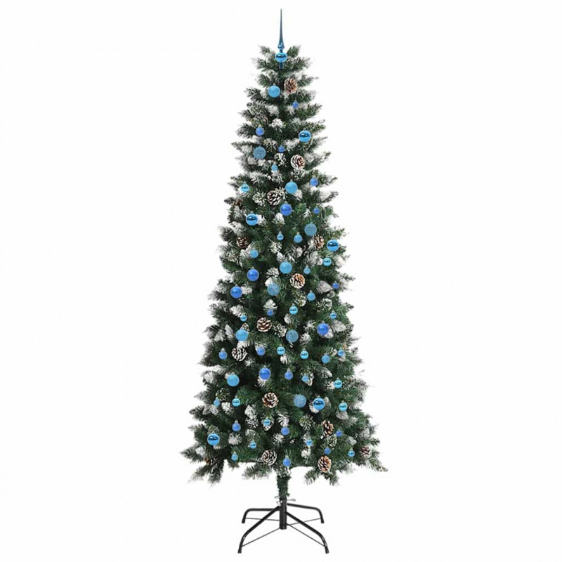 Sztuczna choinka z podstawą Zielony 240 cm PVC, plastik i stal