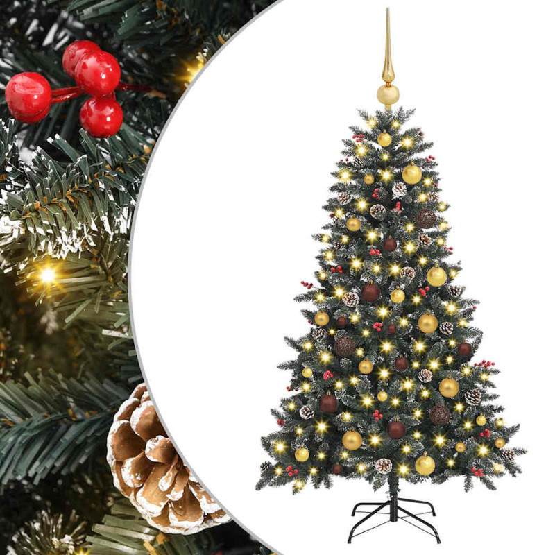 Sztuczna choinka z podstawą Zielony 150 cm PVC, plastik i stal