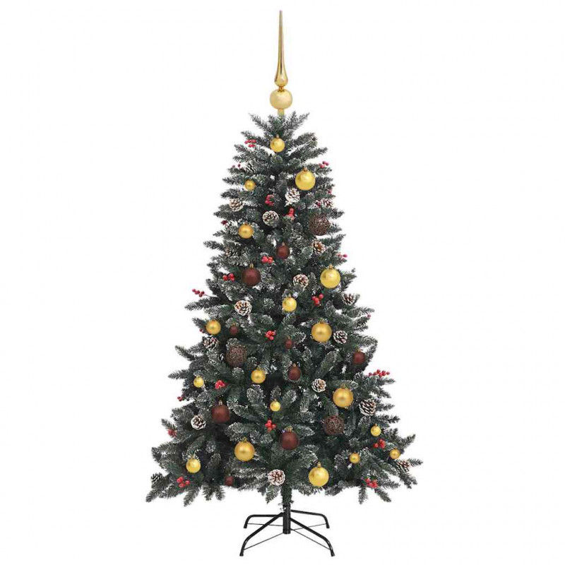 Sztuczna choinka z podstawą Zielony 150 cm PVC, plastik i stal