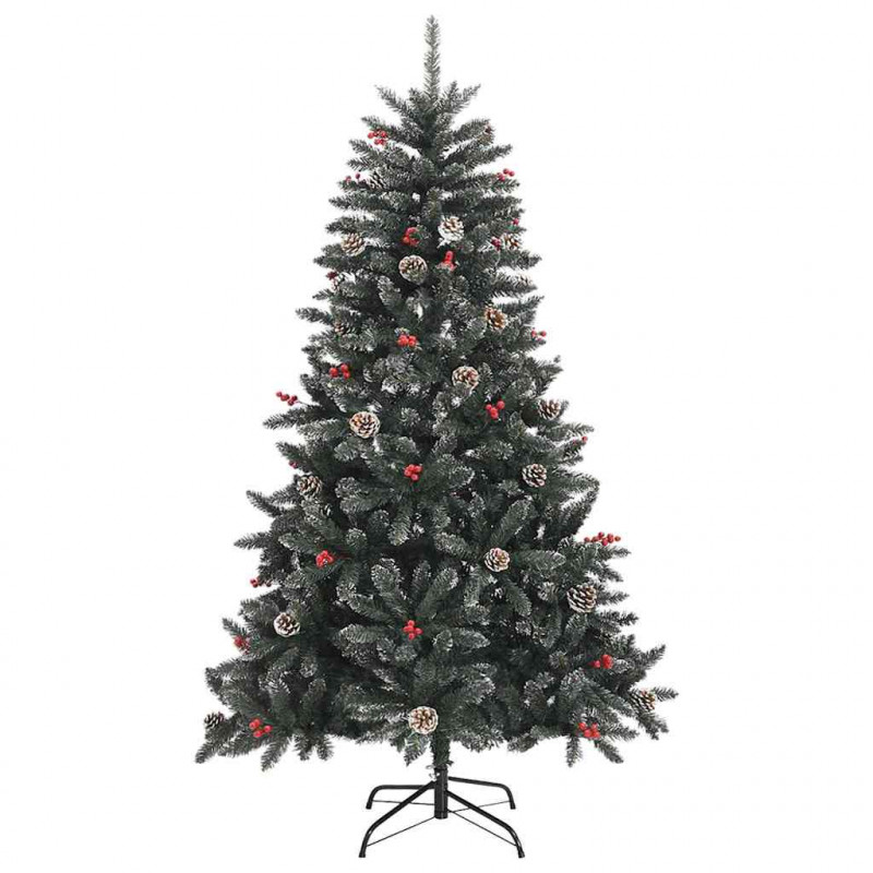Sztuczna choinka z podstawą Zielony 150 cm PVC, plastik i stal