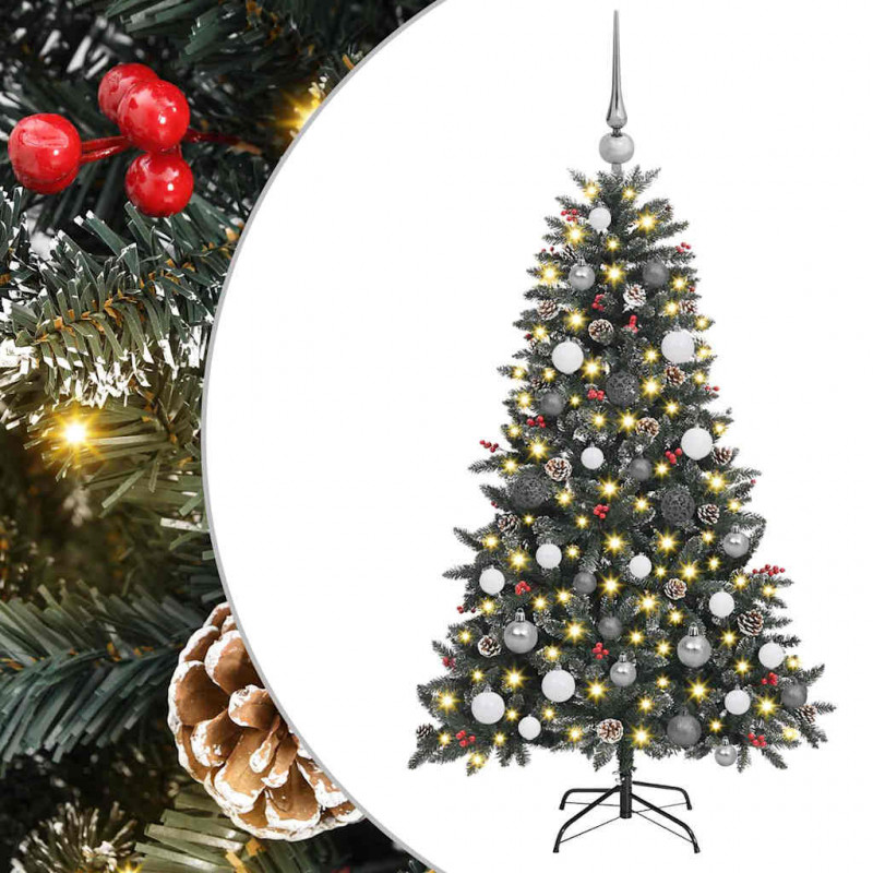 Sztuczna choinka z podstawą Zielony 150 cm PVC, plastik i stal