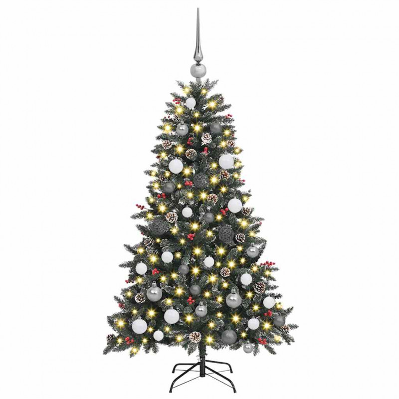 Sztuczna choinka z podstawą Zielony 150 cm PVC, plastik i stal