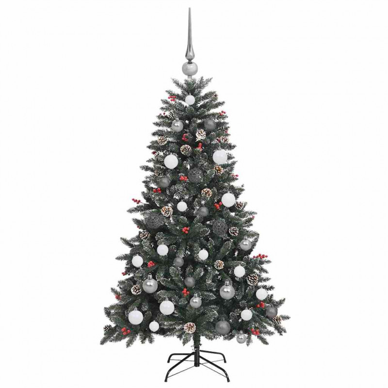 Sztuczna choinka z podstawą Zielony 150 cm PVC, plastik i stal