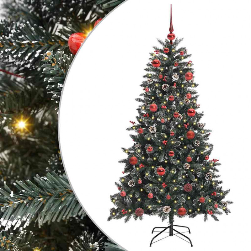 Sztuczna choinka z podstawą Zielony 150 cm PVC, plastik i stal