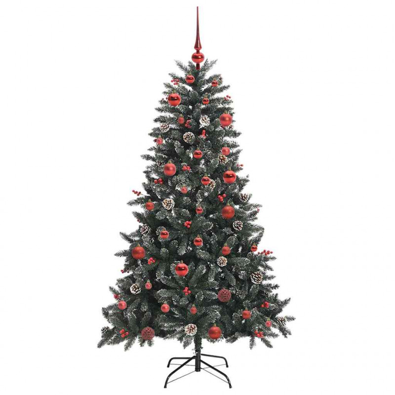Sztuczna choinka z podstawą Zielony 150 cm PVC, plastik i stal