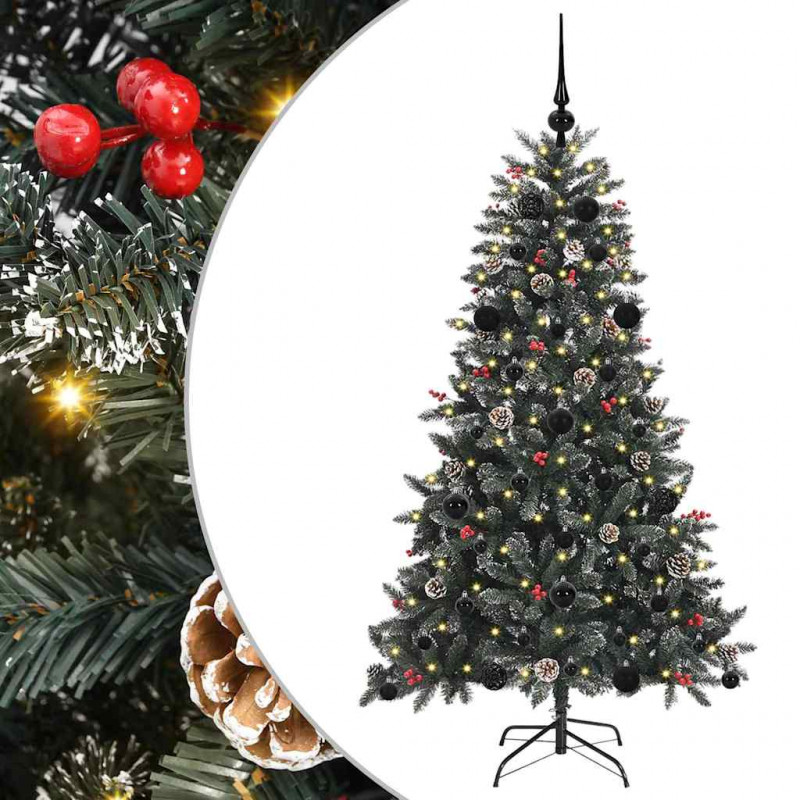 Sztuczna choinka z podstawą Zielony 150 cm PVC, plastik i stal