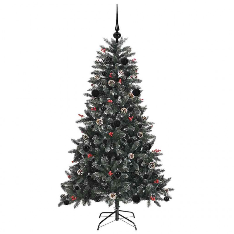 Sztuczna choinka z podstawą Zielony 150 cm PVC, plastik i stal