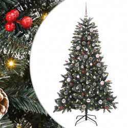 Sztuczna choinka z podstawą Zielony 150 cm PVC, plastik i stal
