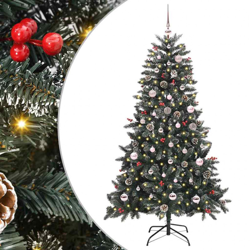 Sztuczna choinka z podstawą Zielony 150 cm PVC, plastik i stal