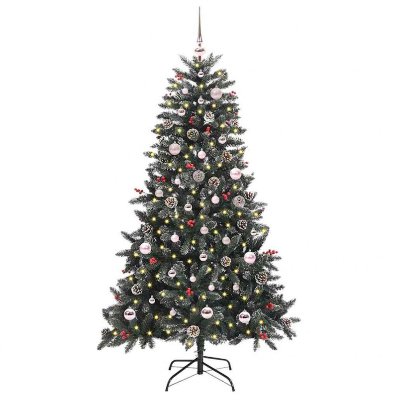 Sztuczna choinka z podstawą Zielony 150 cm PVC, plastik i stal