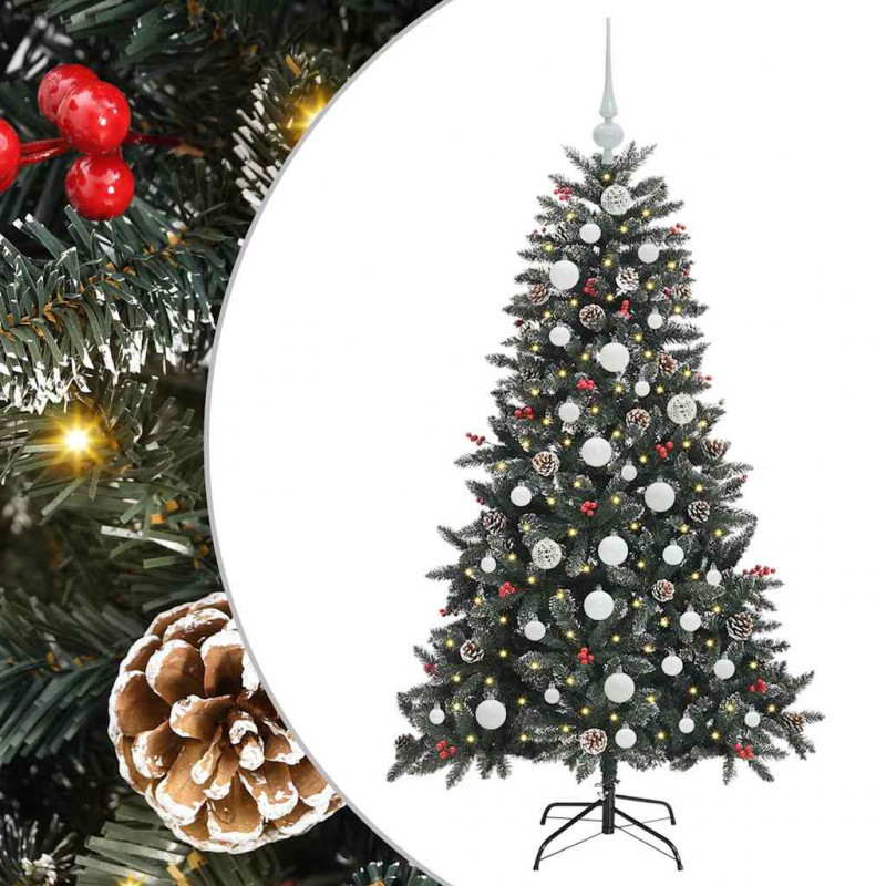 Sztuczna choinka z podstawą Zielony 150 cm PVC, plastik i stal
