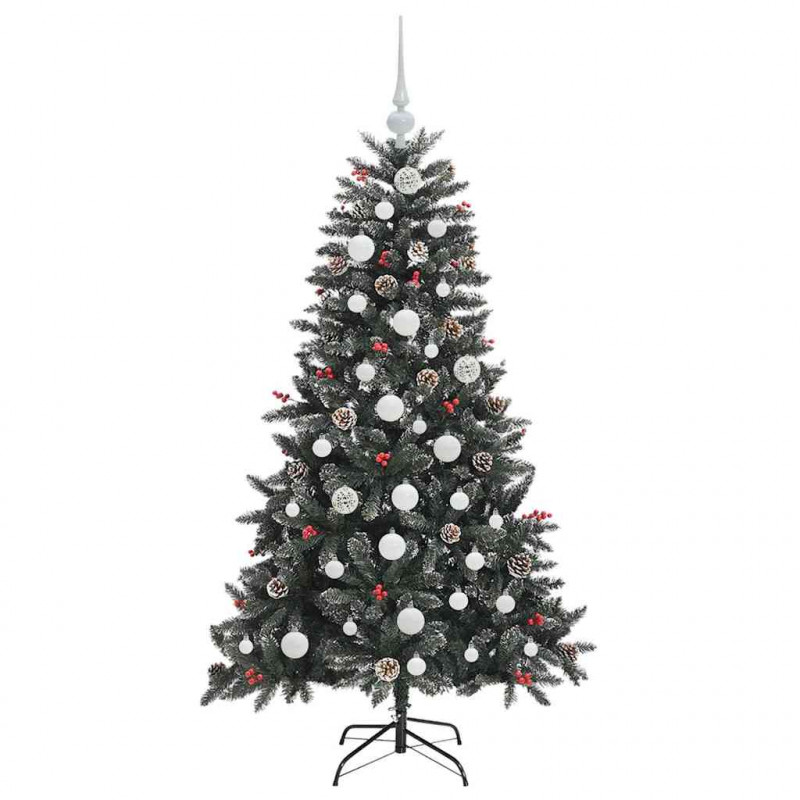 Sztuczna choinka z podstawą Zielony 150 cm PVC, plastik i stal