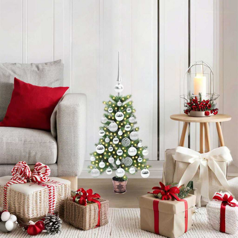Choinka z 150 diodami LED z podstawą Zielony 65 cm PE