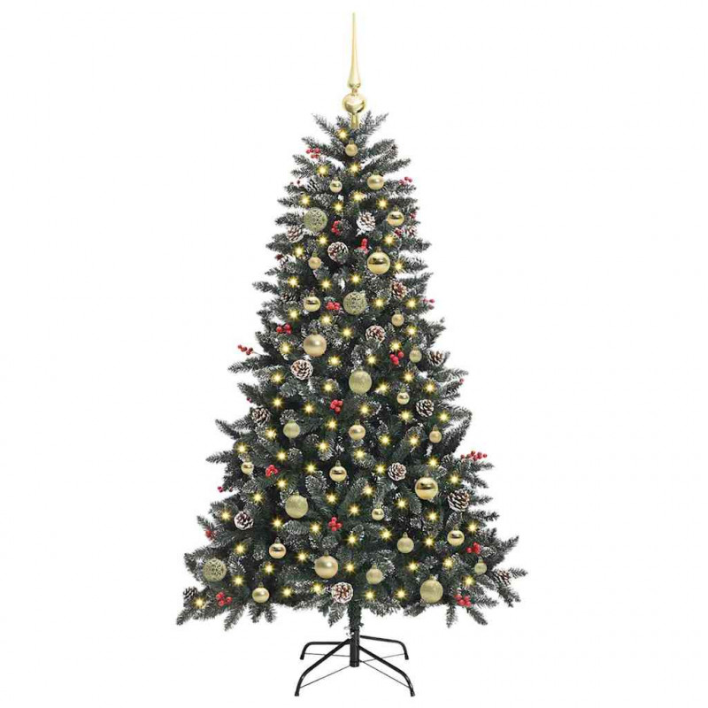 Sztuczna choinka z podstawą Zielony 150 cm PVC, plastik i stal