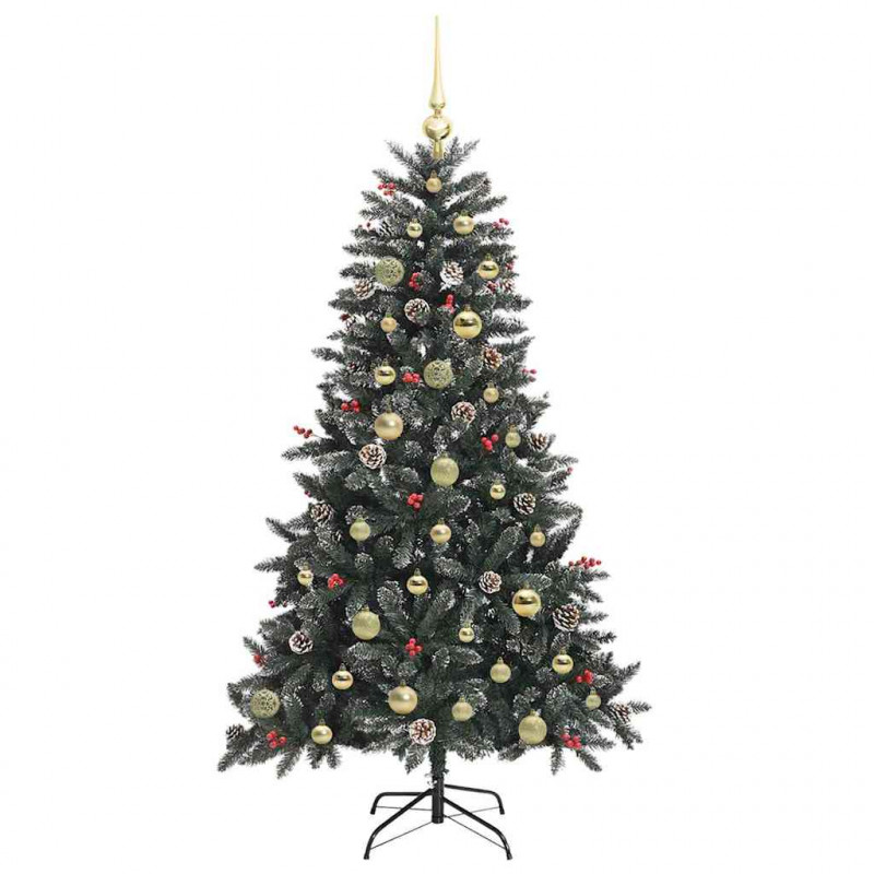 Sztuczna choinka z podstawą Zielony 150 cm PVC, plastik i stal
