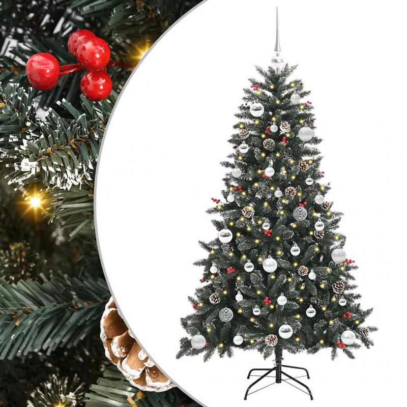 Sztuczna choinka z podstawą Zielony 150 cm PVC, plastik i stal