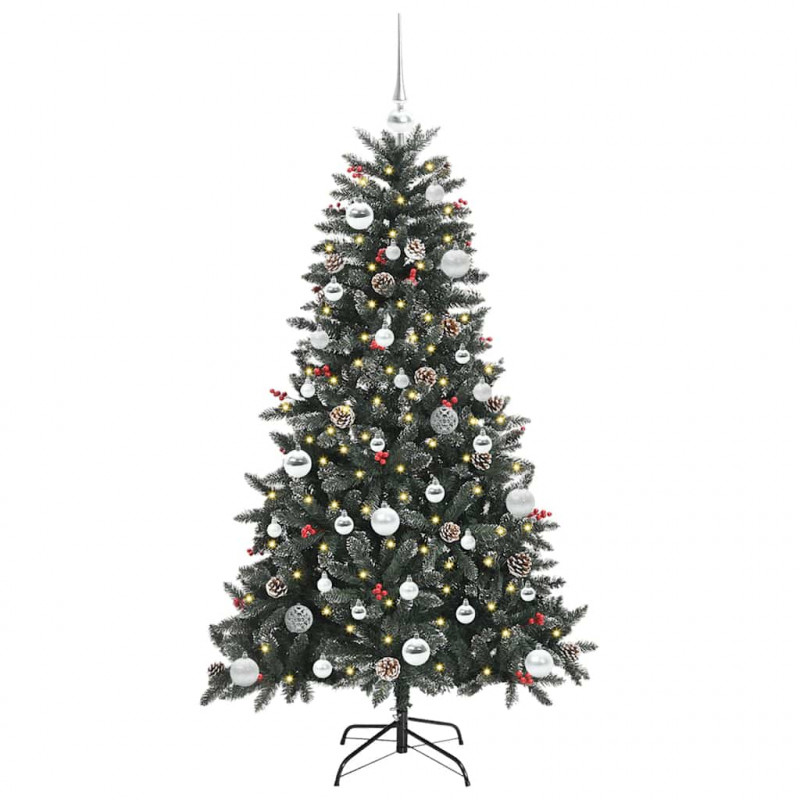 Sztuczna choinka z podstawą Zielony 150 cm PVC, plastik i stal