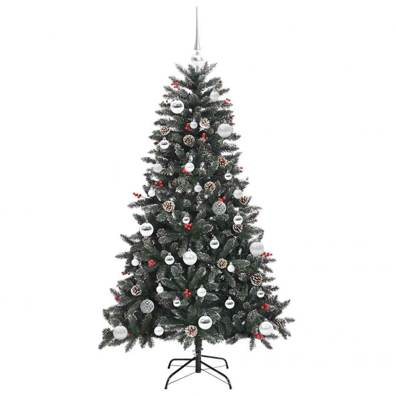 Sztuczna choinka z podstawą Zielony 150 cm PVC, plastik i stal