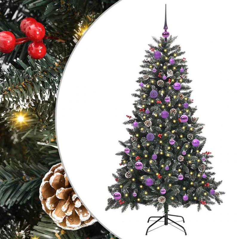 Sztuczna choinka z podstawą Zielony 150 cm PVC, plastik i stal
