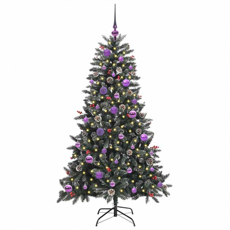Sztuczna choinka z podstawą Zielony 150 cm PVC, plastik i stal