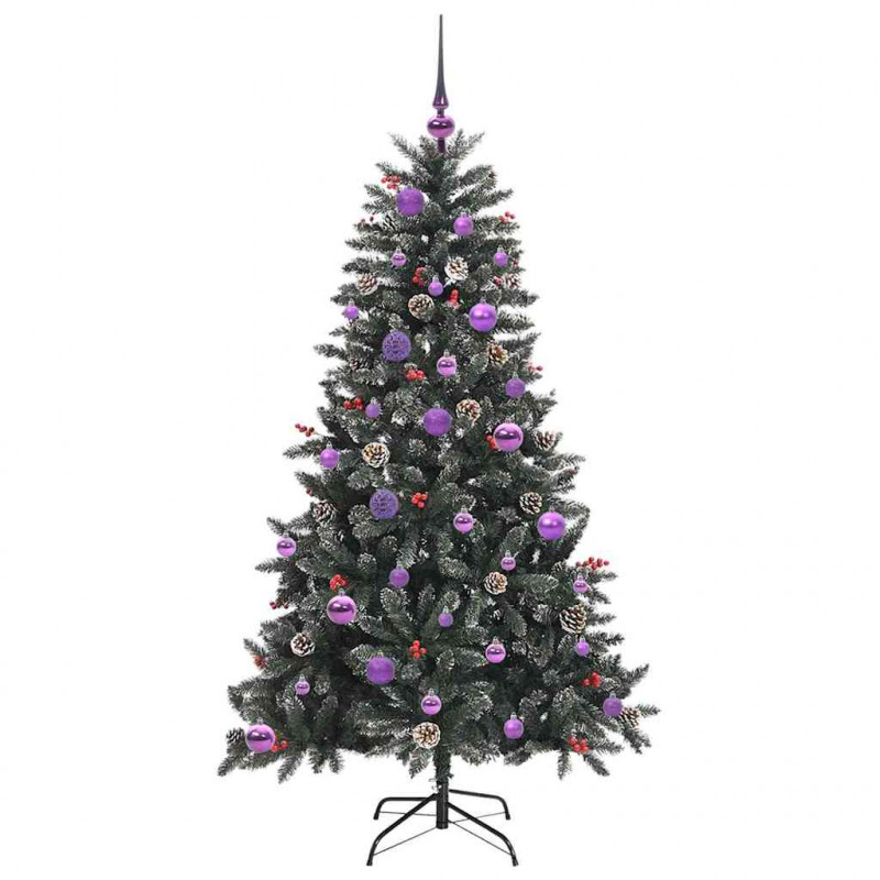 Sztuczna choinka z podstawą Zielony 150 cm PVC, plastik i stal