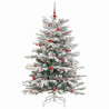 Sztuczna choinka z zawiasami Biały 150 cm PE i PVC