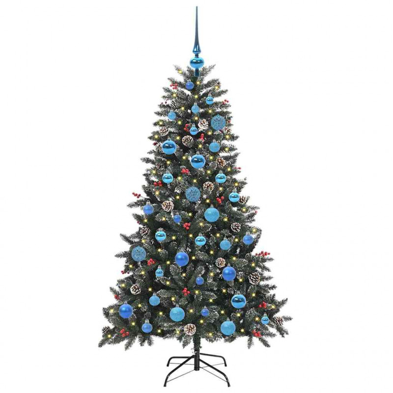 Sztuczna choinka z podstawą Zielony 150 cm PVC, plastik i stal