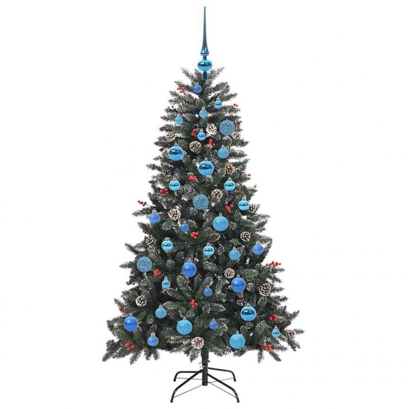 Sztuczna choinka z podstawą Zielony 150 cm PVC, plastik i stal