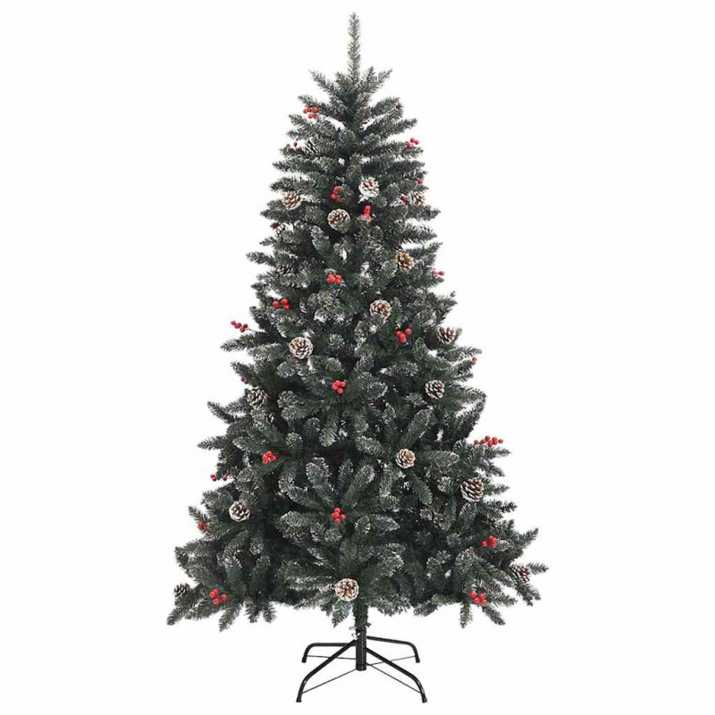 Sztuczna choinka z podstawą Zielony 150 cm PVC, plastik i stal