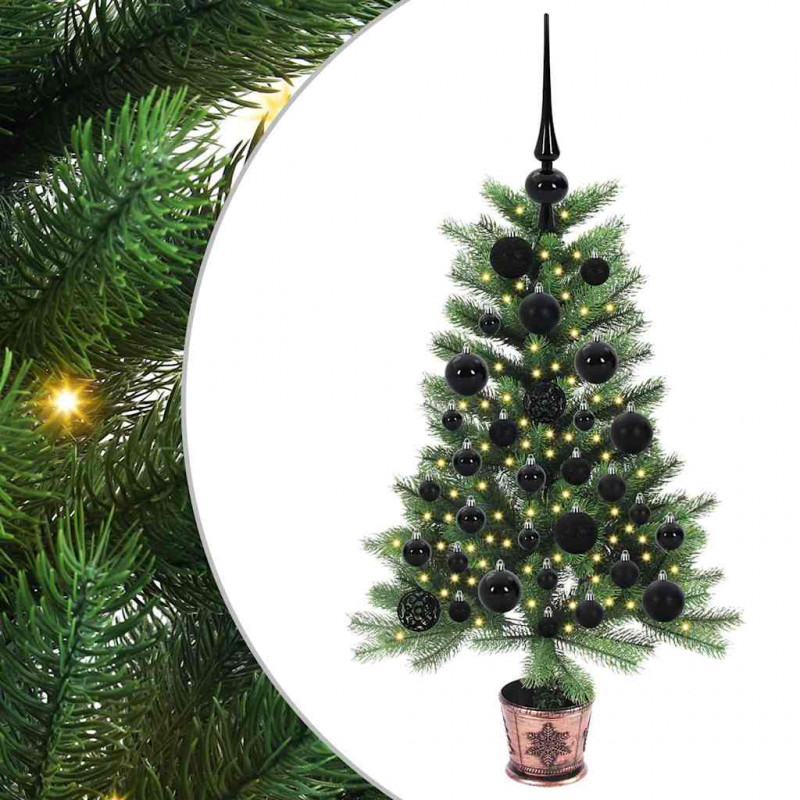 Choinka z 150 diodami LED z podstawą Zielony 90 cm PE