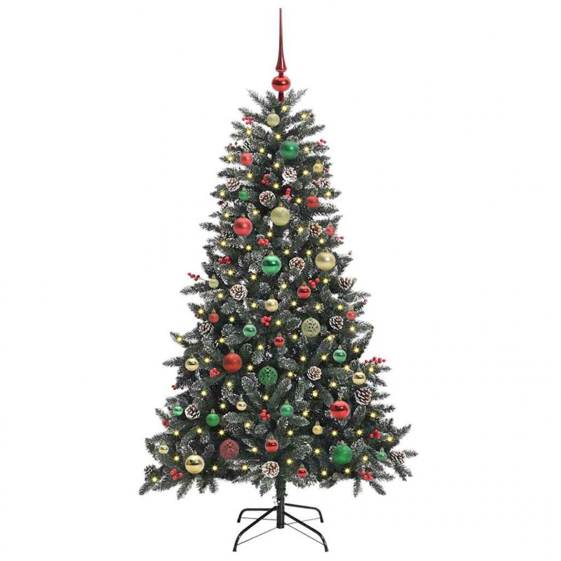 Sztuczna choinka z podstawą Zielony 150 cm PVC, plastik i stal