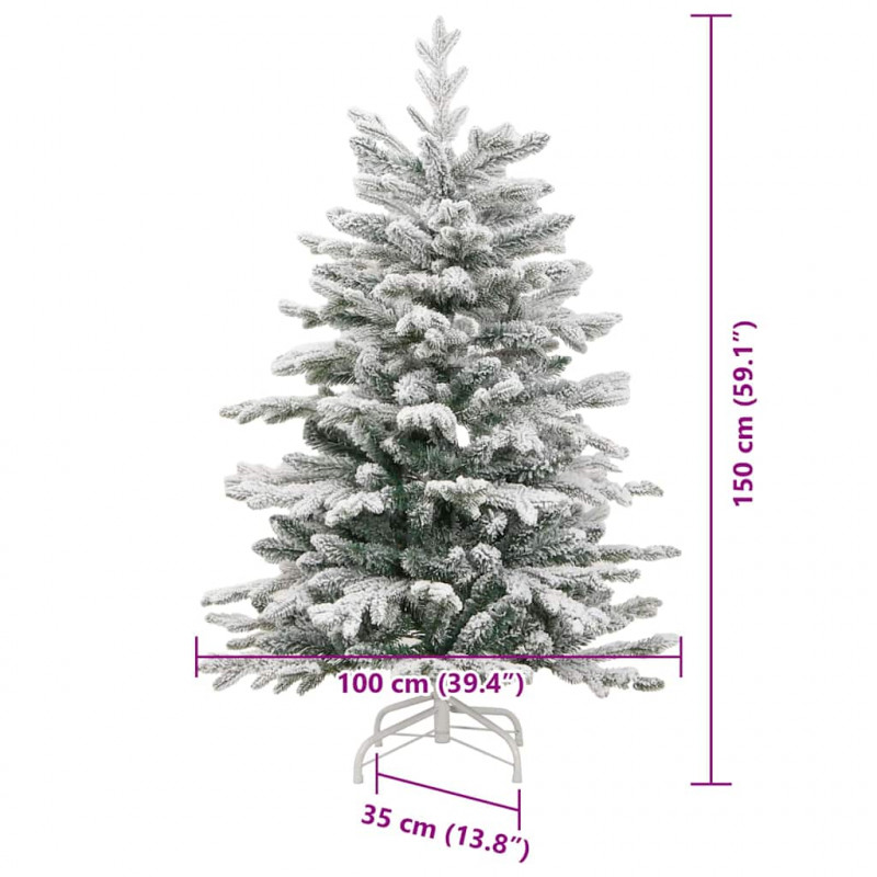 Sztuczna choinka z zawiasami Biały 150 cm PE i PVC