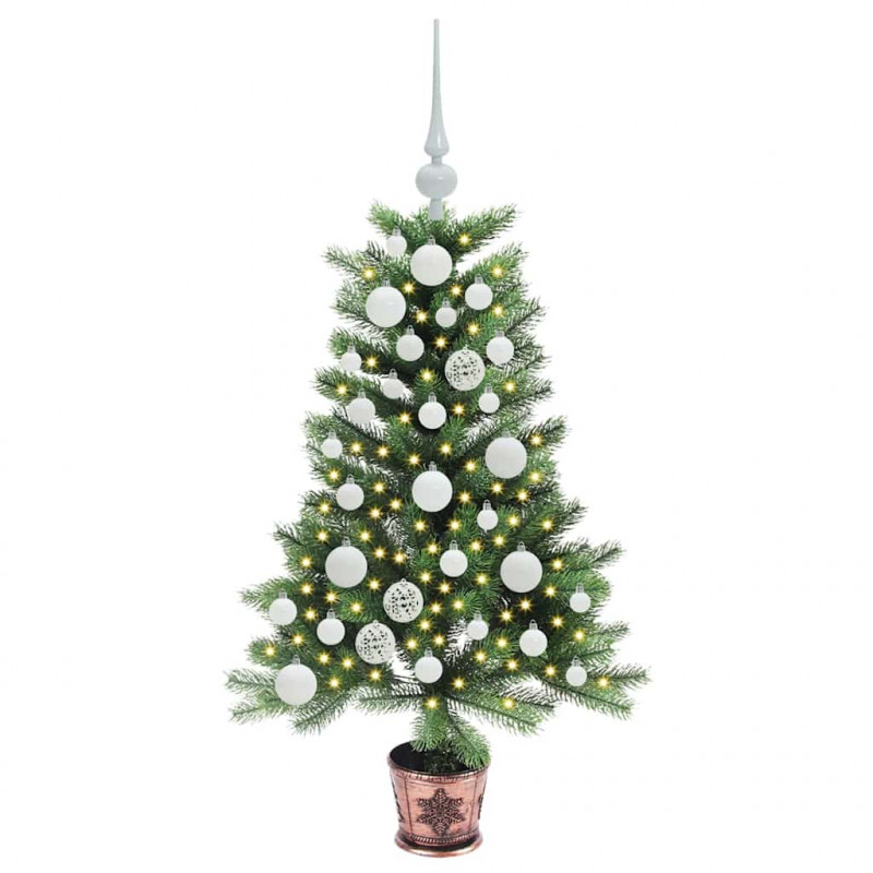 Choinka z 150 diodami LED z podstawą Zielony 90 cm PE
