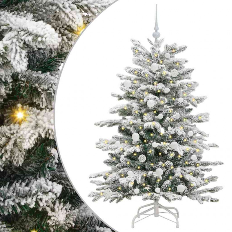 Sztuczna choinka z zawiasami Biały 150 cm PE i PVC