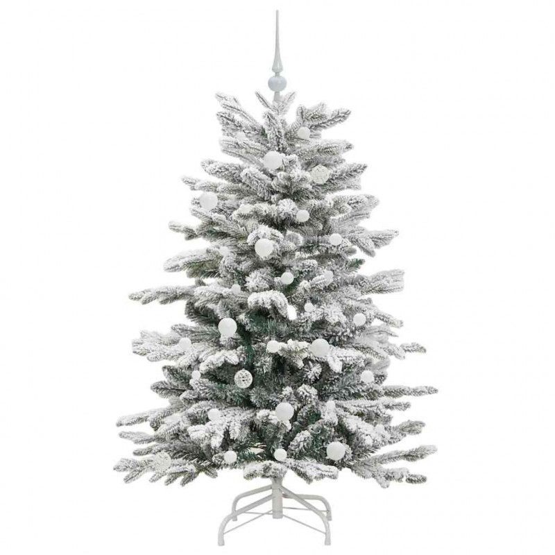 Sztuczna choinka z zawiasami Biały 150 cm PE i PVC