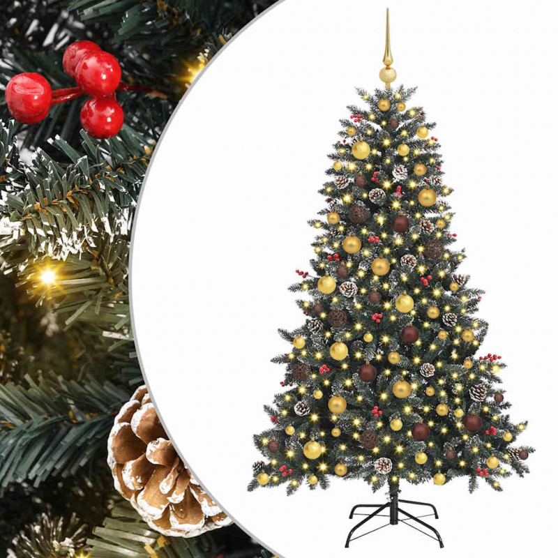 Sztuczna choinka z podstawą Zielony 180 cm PVC, plastik i stal