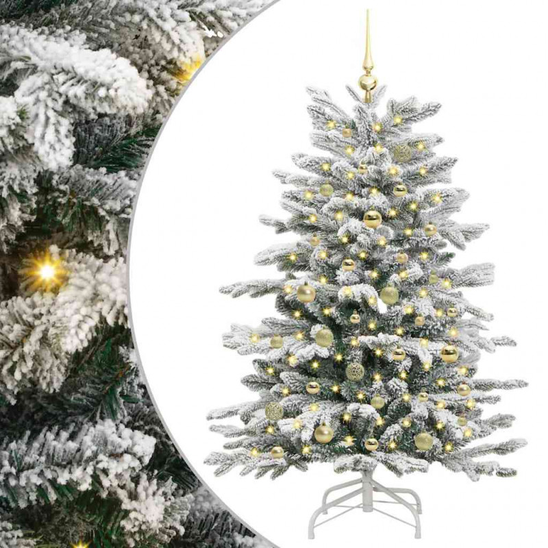 Sztuczna choinka z zawiasami Biały 150 cm PE i PVC
