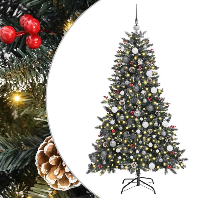 Sztuczna choinka z podstawą Zielony 180 cm PVC, plastik i stal