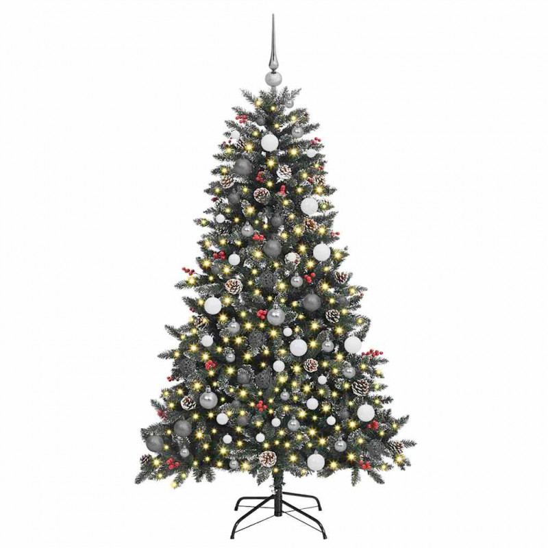 Sztuczna choinka z podstawą Zielony 180 cm PVC, plastik i stal