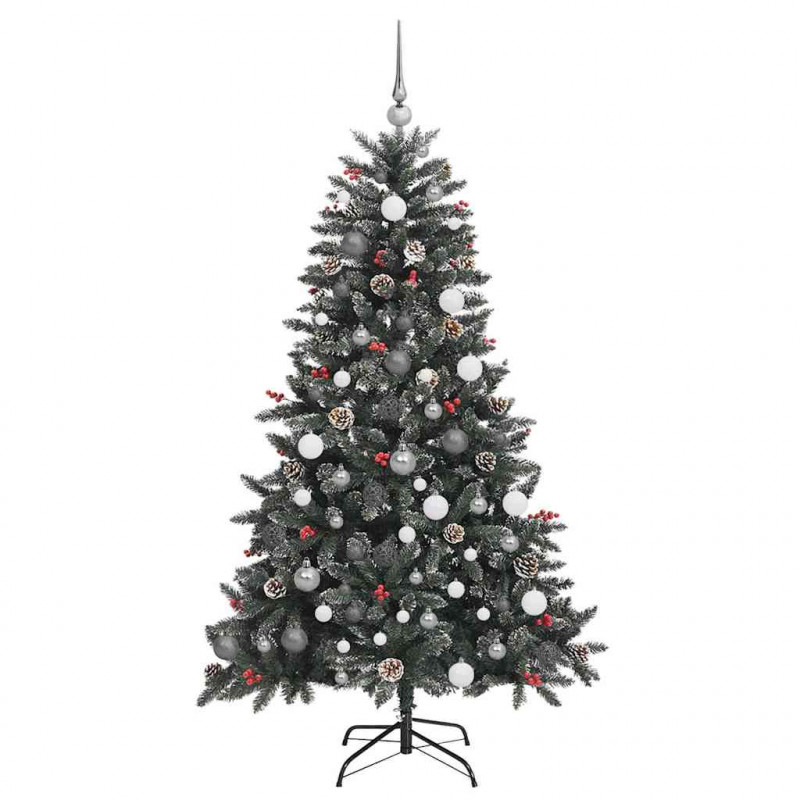 Sztuczna choinka z podstawą Zielony 180 cm PVC, plastik i stal