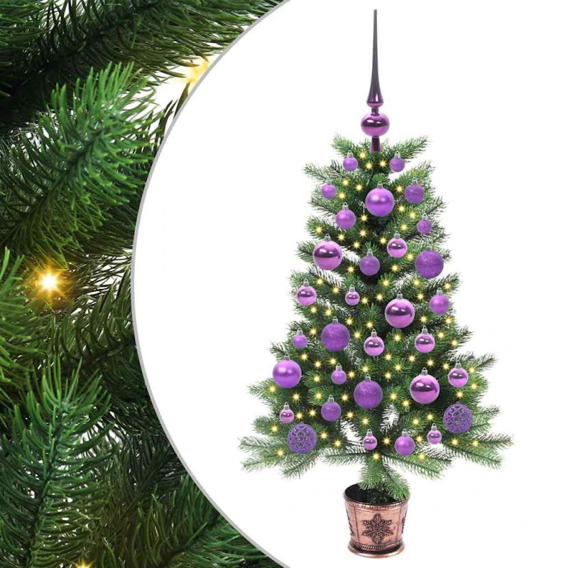 Choinka z 150 diodami LED z podstawą Zielony 90 cm PE