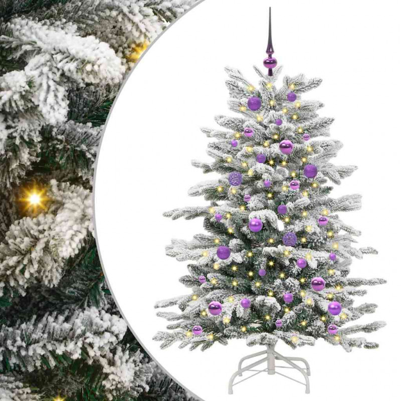 Sztuczna choinka z zawiasami Biały 150 cm PE i PVC