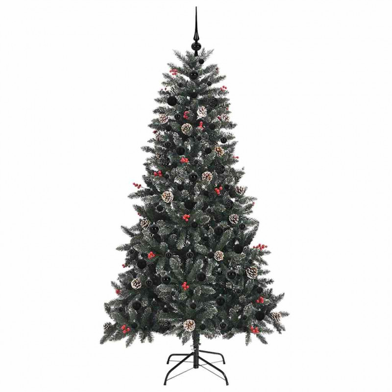Sztuczna choinka z podstawą Zielony 180 cm PVC, plastik i stal